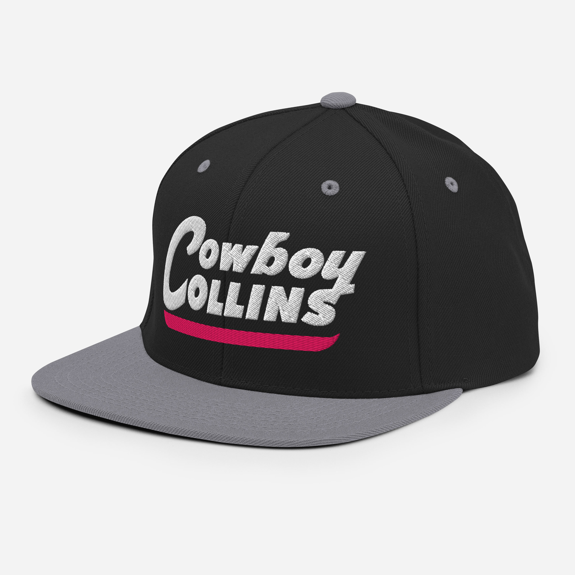 Cowboy Collins Snapback Hat - Black & Grey
