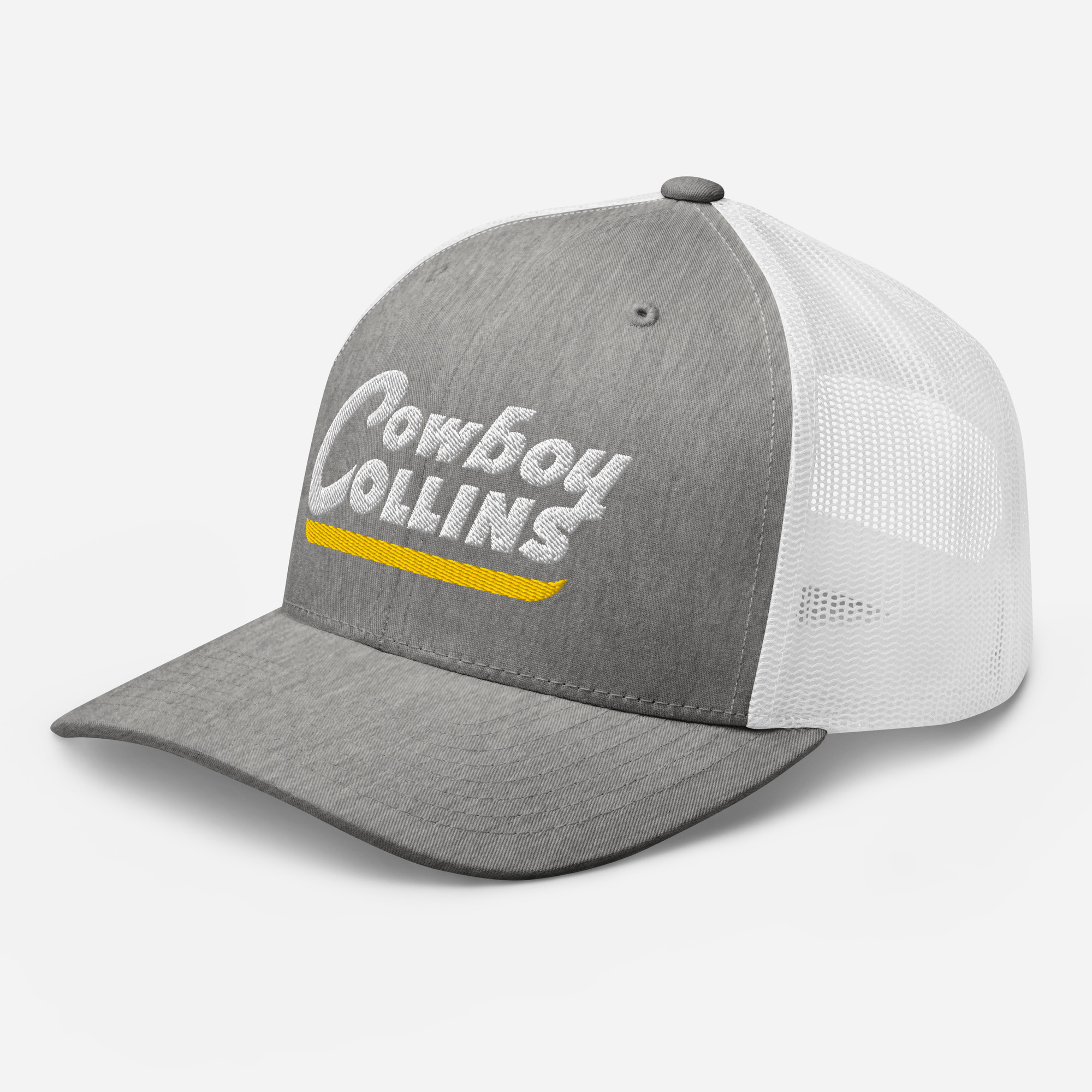 Cowboy Collins Trucker Cap – Grey & White